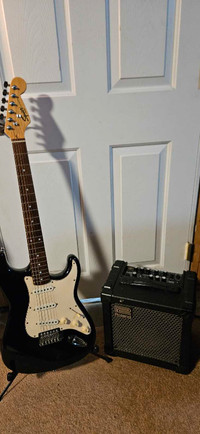 Fender Squier Strat with a Roland Cube20X  Amp