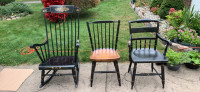 GENUINE HITCHCOCK CHAIRS *ARM SOLD* & 1 S. BENT BROS ROCKER