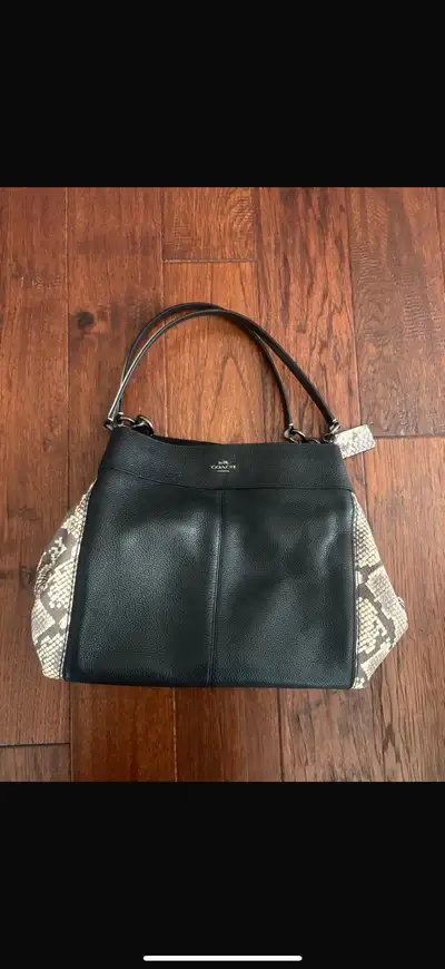 Coach purse bag Lexi black snake skin bag , View more