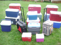 Large Variety of Coolers by Rubbermaid, Coleman, Etc