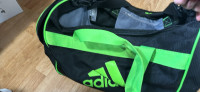 Neon green & black adidas duffle bag