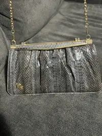 Vintage Dior snakeskin clutch purse c. 1970