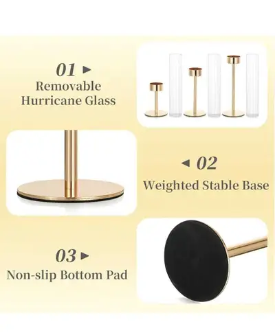 Candle Holders: Candlestick Holders Set of 3pcs, View more