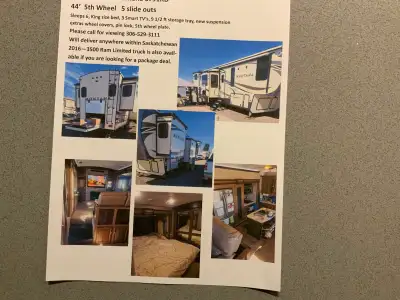 Spacious 41Ft 5th wheel ready for its next owner. Perfect for seasonal living, travel or a comfortab...