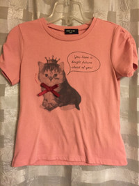 Brand new Comme Ca ISIM pink cat t shirt - 7/8 - NWOT