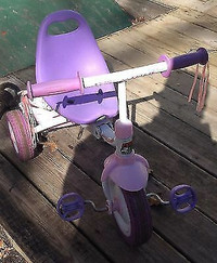 Victorian Tender Heart table & One chair& Radio Flyer Trike pink