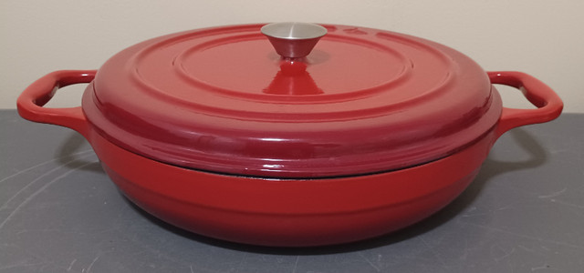 New Red PC President's Choice Enameled Cast Iron Braiser 3.5 Qt in Kitchen & Dining Wares in Chatham-Kent