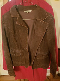 lightly worn brown corduroy jacket
