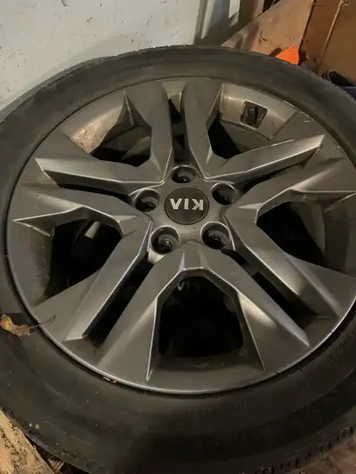 Comes with tire sensors, tires not much good but ideal for a set of winters no scrapes flaking etc