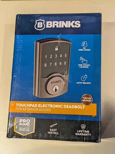 Enhance your home security with this brand new Brinks Keyless Entry Touchpad Door Lock, featuring a...