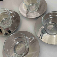 Nespresso Cappuccino Cups & Stainless Saucer Set 