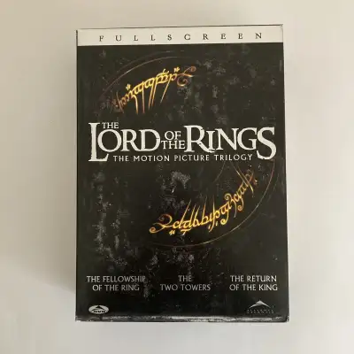 The Lord of the Rings the motion picture DVDS Trilogy. Lightly used in excellent condition. Fullscre...