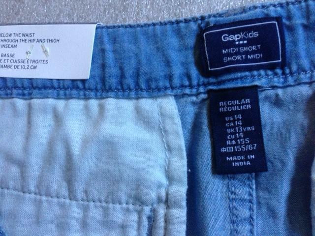 Gap Teen Juniors Size 14 Blue Cotton High Rise Jean Shorts NWT in Kids & Youth in Markham / York Region - Image 4