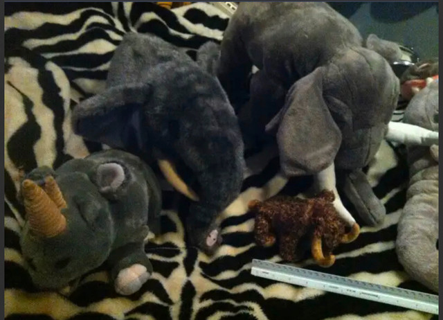 Elephant Grey Animal Rhino Hippo Large Collection Plush Doll Hug in Toys & Games in Oakville / Halton Region - Image 3