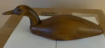 Hand carved Wooden Loon Decoy, View more