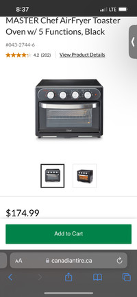 MasterChef Air Fryer Toaster Oven