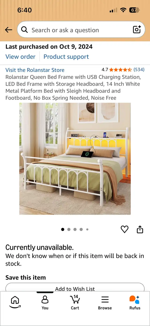 Rolanstar Queen Bed Frame in Beds & Mattresses in Calgary - Image 5
