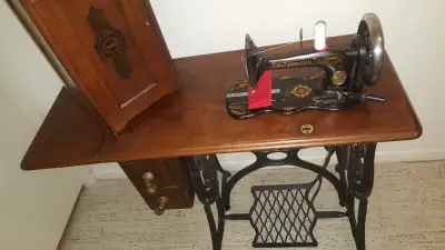 Museum quality, 145 years old, Antique Treadle Singer Sewing Machine(model 12) from 1881, clean, in...