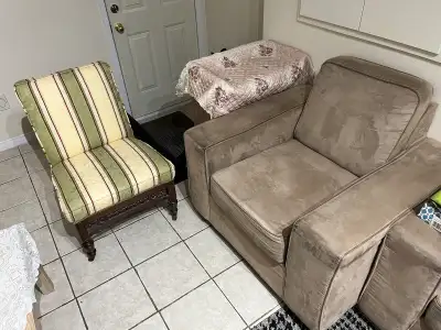 Single seat couch + accent chair, View more