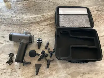 Pistolet à massage Super silencieux Batterie 1200mah Rechargeable par USB Tension de 36 volts 8 tête...