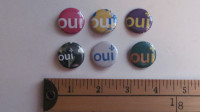 6 macarons referendum OUI quebec election politique 1995