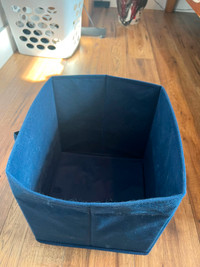 Collapsible Navy Blue Fabric Storage Bin - Versatile and Conveni