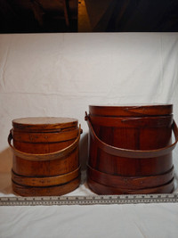 Antique sugar buckets ( firkins)
