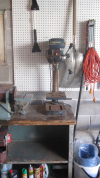 SANDER AND DRILL PRESS ON STAND TOGETHER   . $150.00