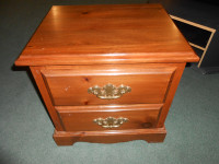 Solid wood 2 drawer end table