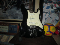 Meat Loaf Signed Fender Guitar - Proof From Private Signing
