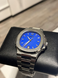 Seiko blue nautilus mod automatic watch