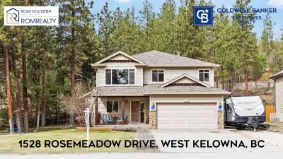 Welcome to this stunning and private home nestled at the end of a quiet road in one of West Kelowna'...
