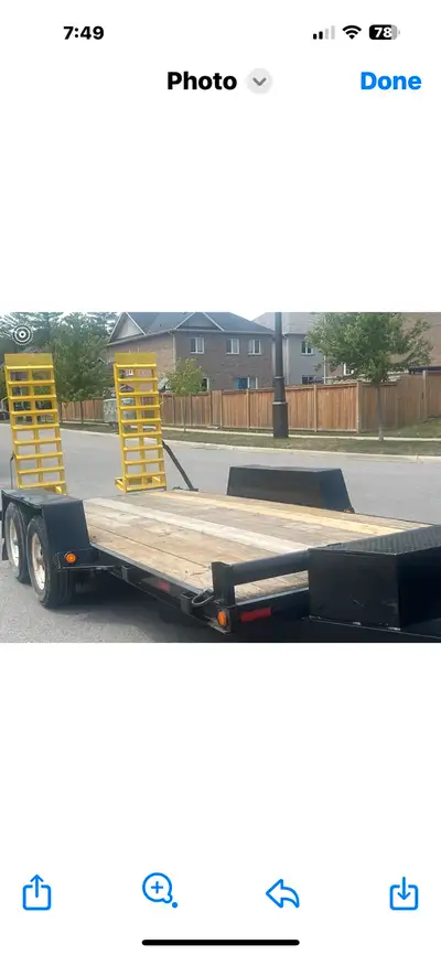Miska 5 ton capacity trailer Dual axle Chain and binders and toolbox included Excellent shape No rus...