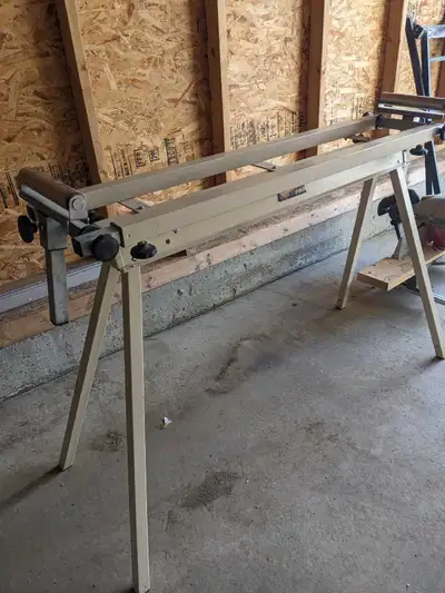 Two miter saws. DeWalt 10". Bosch 12" laser guided.