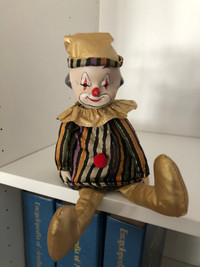 Vintage Musical Sitting Clown Doll