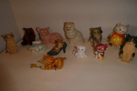 Lot de 12 chats en porcelaines, et résine-15$ pour le lot ou 2$