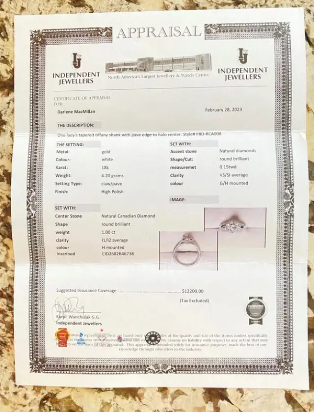 18k White Gold Engagement Ring in Jewellery & Watches in Edmonton - Image 3