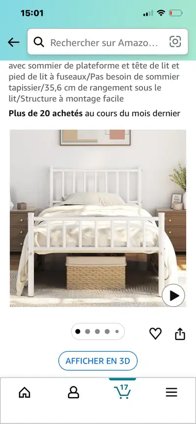 lit simple blanc dans sa boite, View more