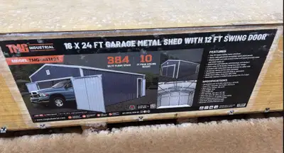 TMG 16X24 Metal Garage, 10’ Ceiling Model TMG-MS1624, View more
