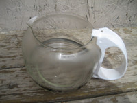 coffee pot, smalll, glass, diameter 4.5, height 4 in, ~ 3 cups.