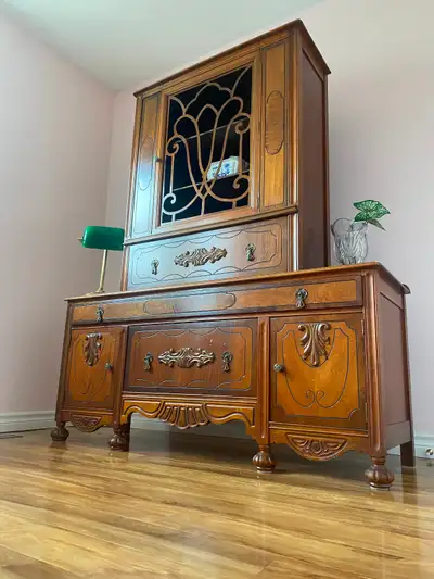 Vintage Wooden Buffet & Hutch (Solid Wood), View more