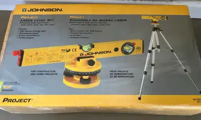 Brand new still in shrink wrap Johnson laser level kit model 40-0909 in a carrying case. It’s a lase...