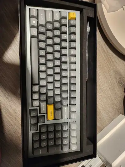 No longer sold keychron q5 in silver Grey. Brand new and never used. Gateron G pro red switches