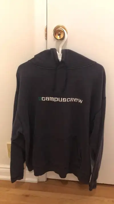 Vintage Campus Crew Embroidered Navy Blue Hoodie Size XL, View more