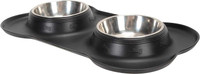 NEW Stainless Steel Double Dog Cat Bowls Dishes