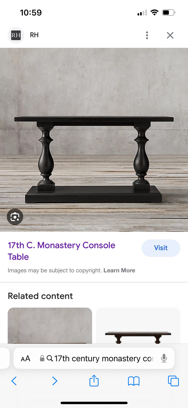  Restoration Hardware console table in Other Tables in Calgary