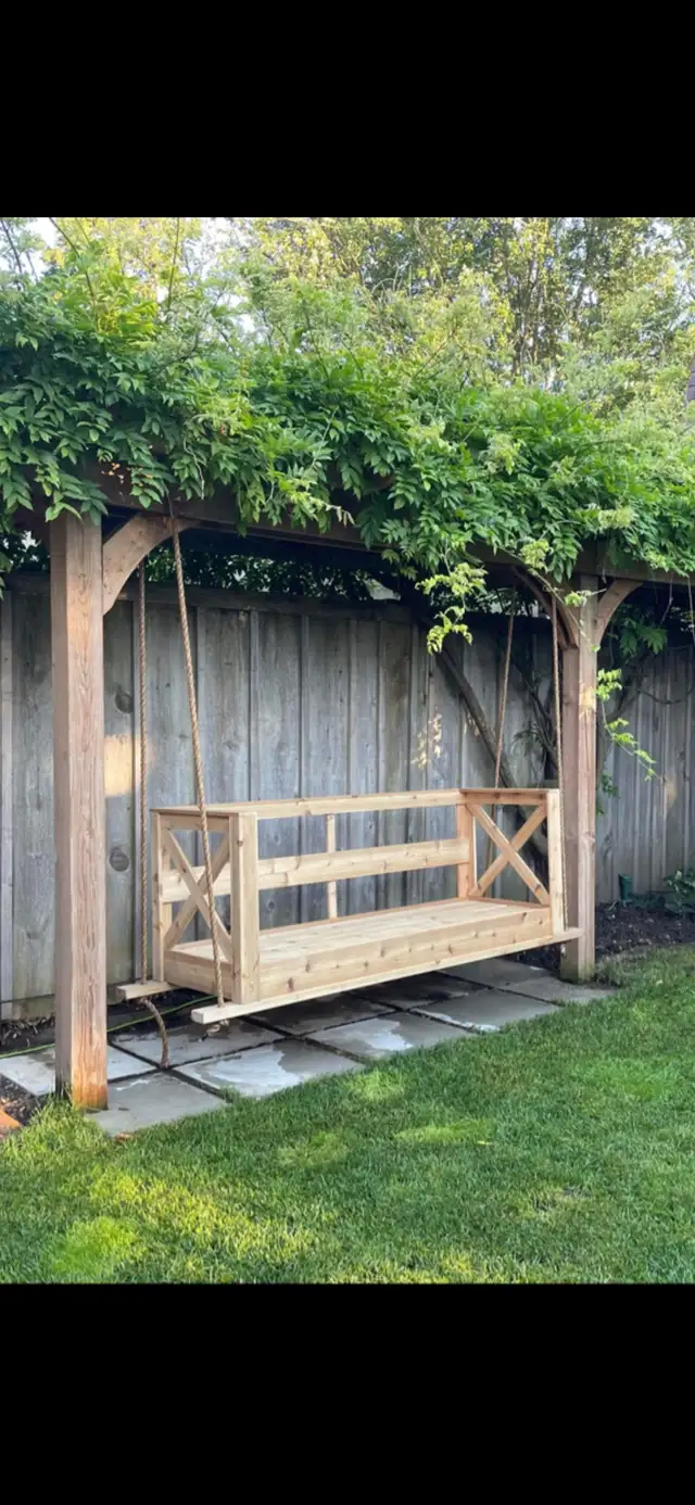 porch swing outdoor patio furniture pergolas decks  in Patio & Garden Furniture in Kitchener / Waterloo - Image 9