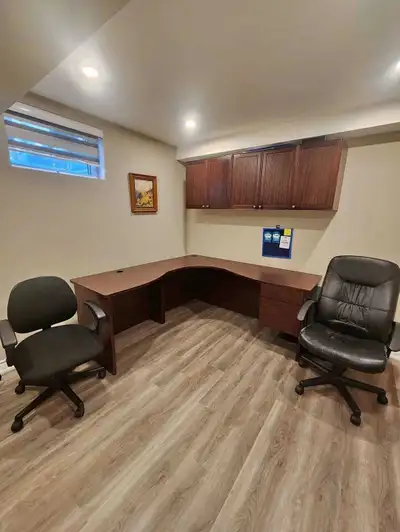 OFFICE DESK, CHAIRS, WALL CABINETS, View more