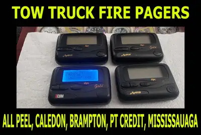 TOW TRUCK FIRE PAGERS! MISS, CALEDON, PT CREDIT, BRAMPTON ETC, View more