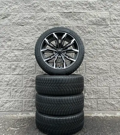 Winter Michelin X-Ice Snow 18" Tires And Aftermarket RTX Black Widow 'Black Machined Grey' 18 Inch W...